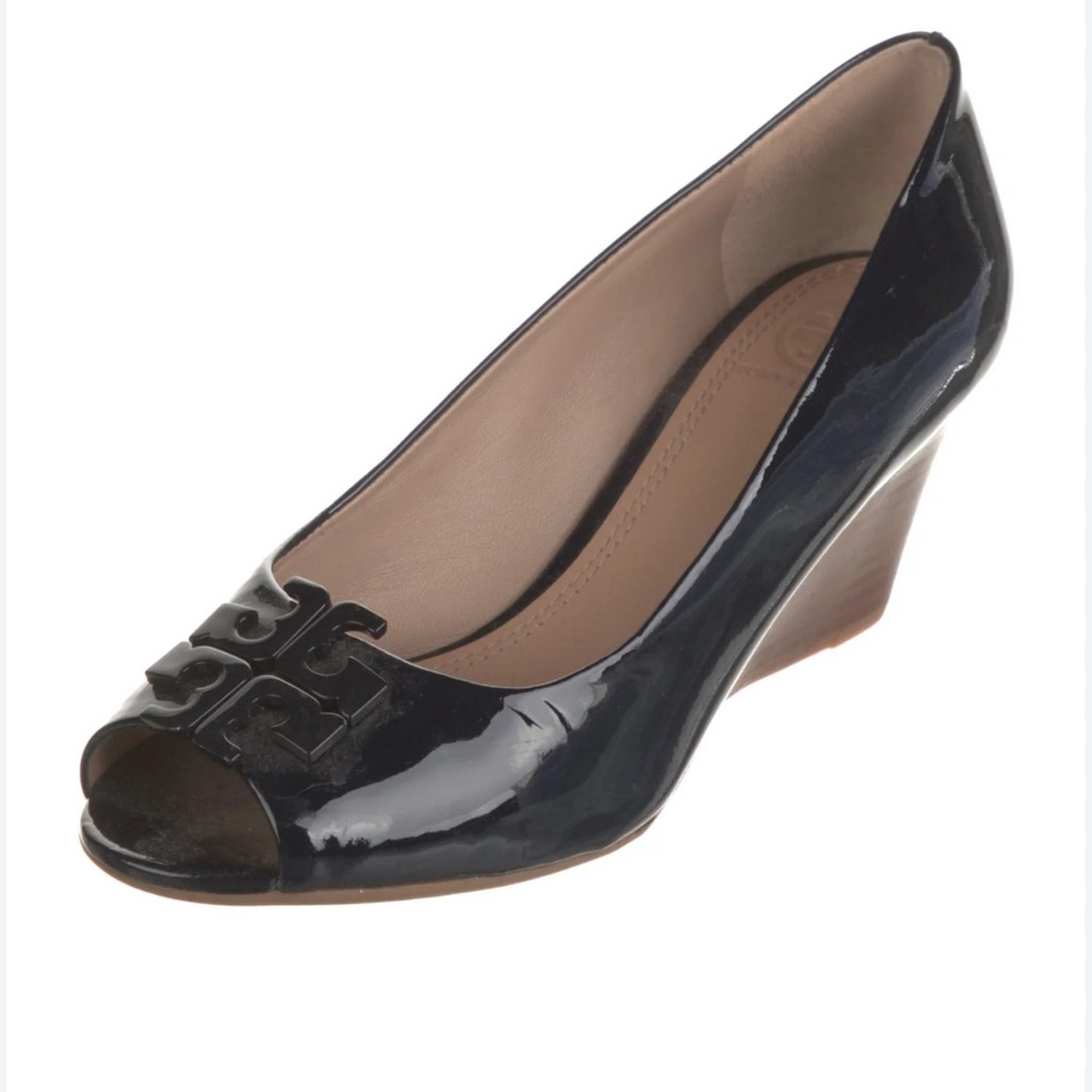 Tory Burch Lowell Peep Toe Wedge Heels